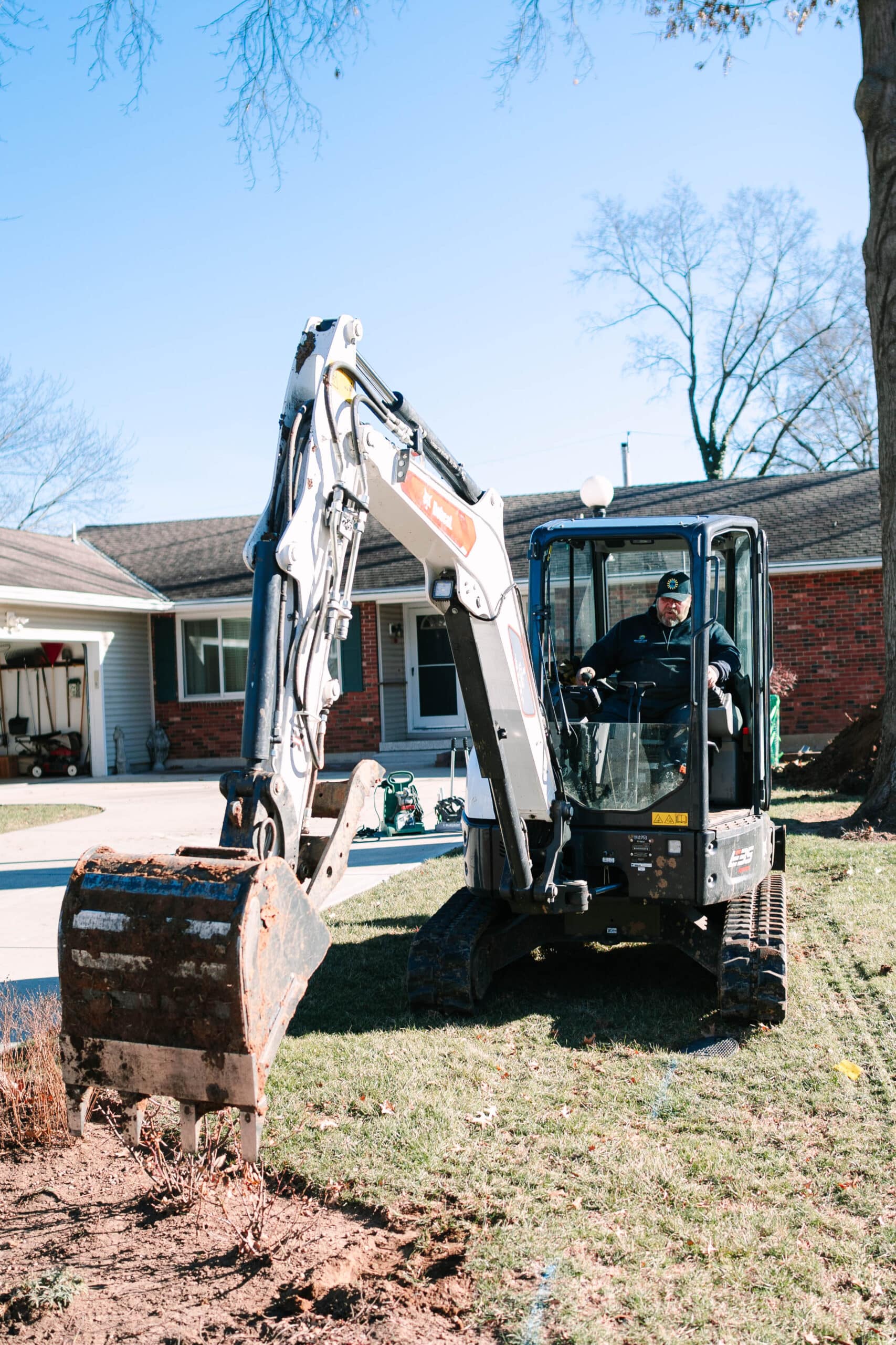 Sewer repair excavation by Bright Side Plumbing