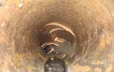 Collapsed sewer pipe