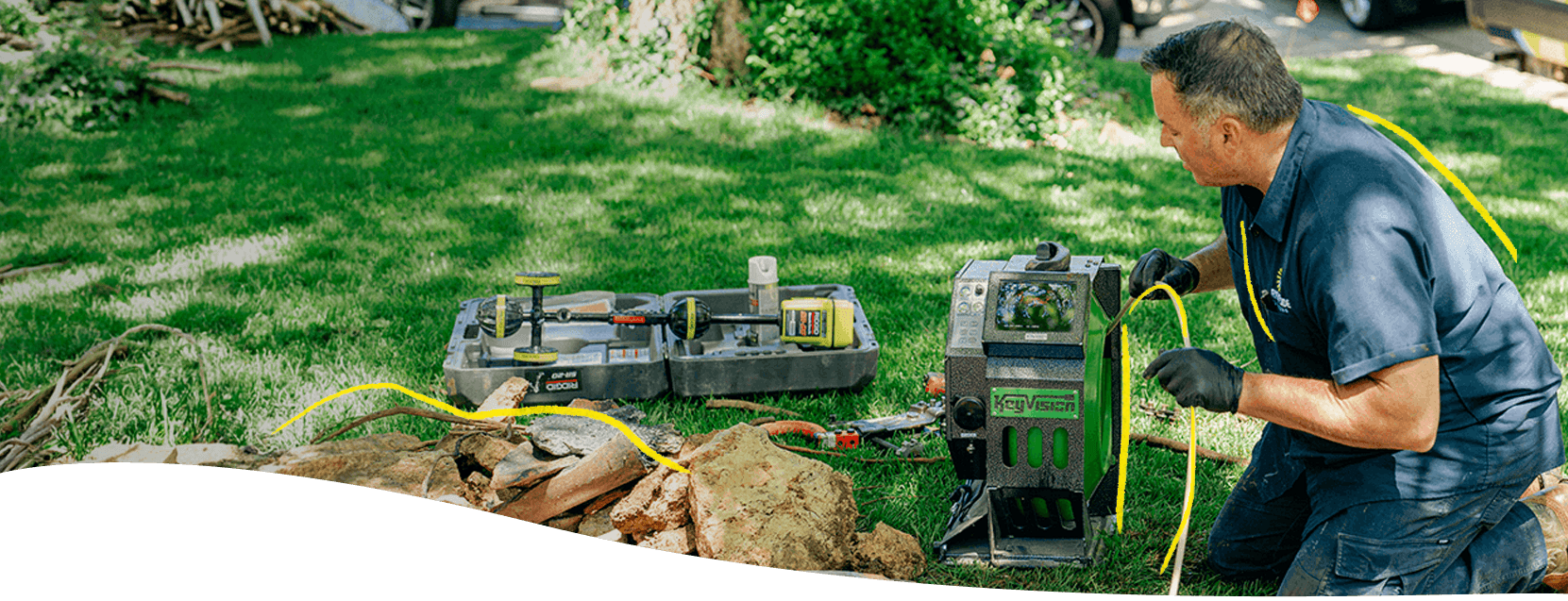 Bright Side Plumbing sewer camera inspection technician