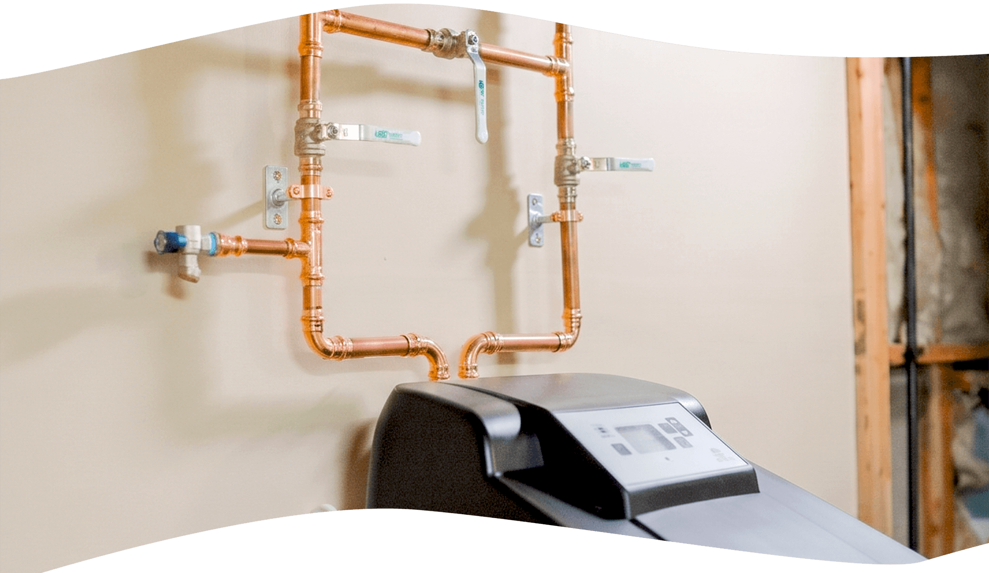A professionally installed whole-home water filtration system